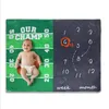Milestone Dekens Pasgeboren Fotografie Achtergrond Baby Flanel Dekens Zuigeling Bloemen Nummer Swaddle Letter Softball Swaddling Wrap B7484