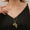 Hiphop afrika ketting gouden hanger link ketting Afrikaanse kaart geschenk boom van leven Ethiopische sieraden voor vrouwen / mannen