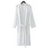 Men's Sleepwear Star El Cotton Waffle Bathrobe Knee Length Summer Kimono Men Bath Robe Plus Size Women Dressing Gown Bridesmaid Robes