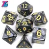 7pc Set Dice Set Leisure Sports Games Hoge kwaliteit multised kubus met marmereffect D4 - D20 Dungeon en Dragons DD2603