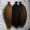 Необработанные девственницы бразильские kinky прямые волосы 100 г бразильские грубые яки девственные волосы девственницы 40 шт. / Компл. Применить лента клейкая кожа