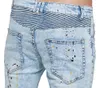 FashionBlue Jeans drapierte verzweifelt lange 19FW Straße Jean-Jean-Pants