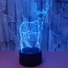 Kerst creatief klein nachtlampje fawn 3D kleurrijke aanraaklampen visuele led-verlichting cadeau sfeerlamp 5067584