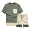 Tracksuit män Casual Summer Mäns Set Mens Blommor T-shirt + Skriv ut Strand Shorts Shorts Byxor Två Piece Suit Plus Size 4XL