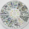 DIY дизайн ногтей, круговые насадки, кристаллы, блестящие стразы, 3D украшения для ногтей, белый цвет AB, акриловая алмазная дрель2229410