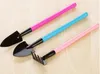 3PCS/SET Mini Shovel Spade Rake Metal Head Garden Gardening Plant Tools Set with Colorful Wooden Handle