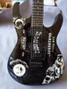 Black Kirk Hammett Guitarra eléctrica KH-2 Ouija Edición limitada Una pieza cuerpo China hizo guitarras de firma