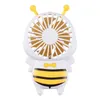 Novelty Lighting Handy C Mini Bee Handle Laddning av elektriska fläktar Tunn handhållen bärbar lysande nattljus för hemmakontorspresenter 3 färger