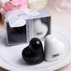 Şenlikli kalp şeklindeki düğün iyiliği hediyeler kalp şeklinde Bay Bayan Salt Pepper Shaker 2pcs/1set KD1