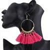 Boheemse verklaring Tassel Oorbellen voor Vrouwen Vintage Ronde Lange Drop Oorbellen Bruiloft Bruids Froned Sieraden Gift 16 Kleuren