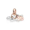 Äkta 925 Sterling Silver LOVE bokstäver Hängande Berlocker Originallåda för Pandora Rose Gold Charms Pärlor för smyckenstillbehör