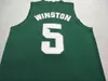 Custom Men Youth women Vintage BLACK GREEN WHITE #5 Cassius Winston Basketball Jersey Size S-4XL or custom any name or number jersey