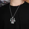 Banhado a ouro bling colorido dos desenhos animados gorila segurando saco de dinheiro zircônia cúbica grande pingente colar masculino bijoux hip hop jóias 253r