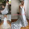 Exquisite Rose Tulle Plus Size Wedding Dresses Straps Spaghetti Handmade Flower Edge A-Line robe de mariée Spring Bride Gowns Bridal Ball