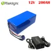 Deep cycle electric bike Lithium battery 12v 200Ah li ion battery with BMS for solar/rv/car battery with 10A charger