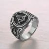 Mannen Vintage Masonic Ring Vrijmetselaars Symbool Leden Goud Rvs Punk Mason Sieraden Maat 7-14