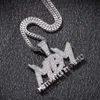 Zircon Letter MBM Iced Out Pendant Necklace Mens Jewelry Two Tone 14K Gold Plated Diamond Bling Hip Hop Jewelry Gift with 24inch C3787007