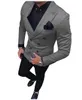 Nouvelle mode Blue Men Suit Double Breasted Groom Tuxedos Slim Fit Groomsmen Promdinner Man Suit Two Pieces Wedding Wearjack5147849