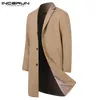 Mannen Trench Coats Lange Mouw Winter Parkas Solid Bovenkleding Britse stijl Mode Heren Klassieke Jas Windbreaker