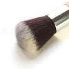 Alça de madeira Maquiagem Fundação Escova Flat Bambu Punho Rodada Escova Suave Multifuncional Fundação Pó Fundação Brush Brush Ferramentas RRA996