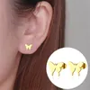 Mode 4 Farbe Schmetterling Edelstahl Ohrstecker für Frauen Mädchen Gold Silber Rose Gold Schwarz Ohrring Schmuck Geschenk