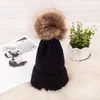 Winter Warm Faux Fur Ball Caps for Women Lady Girls Pom Poms Hats Female Knitted Beanies Thick Cap Gift8491205