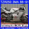 Zestaw dla Yamaha TZR250RR TZR-250 TZR 250 88 89 90 91 Ciało 244HM.50 TZR250 RS RR YPVS 3MA TZR250 1988 1989 1990 1991 Biały błyszczący Gorący Owalnia