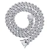 Fashion-Hiphop Iced Out Full CZ Mens Cuban Square Link Kedja Halsband 14mm Curb Halsband Fullständig Diamond Miami Choker Smycken Gåvor för pojkar