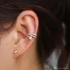 Hot Selling Korean Style Twisted plated Cubic Zirconia No Pierced Ear Cuff Helix Ear clip Cartilage Earring For Women Girls Gift