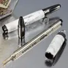 Pure Pearl White Star Crystal Head Fountain Rollerball Ballpoint Pen Quality Luxury Fiber Barrel Classic Stationery med seriell nu262h