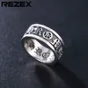 Tendance de la mode marque rétro croix bande anneaux hommes en acier inoxydable hip hop rock mâle bijoux titane anneaux accessoires taille 789101112