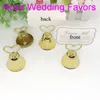 Wedding Favor Kissing Bell Gold Silver Place Card Holder Photo Holder Wedding Table Decoration Favors DLH333