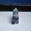 5 stks Natuurlijke Regenboog Fluorite Quartz Handleiding Gesneden Small Bear Craft 2 "Kleurrijke edelsteen Healing Crystal Cute Animal Statue Totem Home Decor