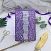 Purple laserowe zaproszenie ślubne z brokatem do osobistego wkładki Belly Band Pocket Fold Zaproszenie na ślub 7288931