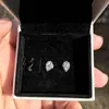 Tear drop CZ Diamond Stud EARRING Original Box for Pandora 925 Sterling Silver Earrings Set for Women Wedding Gift Jewelry