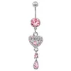 YYJFF D0349 (4 kleuren) hart stijl Navel Ringen Navelpiercing Sieraden Dangle Accessoires Fashion Charms (10 STKS/PARTIJ) JFB-7216