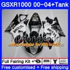 + TANK VOOR SUZUKI GSX R1000 GSX-R1000 GSXR1000 01 02 03 04 299HM.20 GSXR-1000 K2 K3 GSXR 1000 2000 2001 2002 2003 2004 GROENE BLACK FACKING