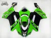 Niestandardowe zestawy dla Kawasaki 2007 2007 2008 Ninja ZX6R 07 08 ZX 6R Green Black Motocykl Road Racing Set