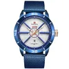 NaviForce marka luksusowe sporty zegarki dla mężczyzn zegarki ze stali nierdzewnej Top Waterproof Watch Business Watch Men kwarcowy kwarcowy