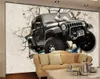 Papel pintado de foto personalizado 3d3D pared rota tridimensional fuera del coche sala de estar dormitorio Fondo decoración de pared papel tapiz