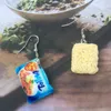 Creative Instant Noodles Dangle Earrings Resin Summer Holiday Jewelry Fast Food Cute Chinese Noodle Earring Gift