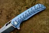 New Pocket Knife S35VN Blade Blue Titanium manico Y-START LK5019 Caccia Coltelli da campeggio all'aperto con fodero in nylon