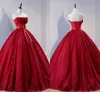 Handgjorda Blommor Prom Klänningar Quinceanera Ball Gowns Lace Sashes Empire Waist Princess Party Dress för Sweet 16 Girls Graduation Dress
