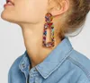 Nya akryl Örhängen Stor uttalande Örhängen för Kvinnor Resin Geometrisk Drop Dangle Örhängen Bohemia Smycken Gift