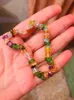 35 cores naturais Gem Pedra Bracelet para as Mulheres Tiger Eye cristal de quartzo estiramento Chip contas Nuggets Pulseiras Bangles