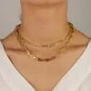 Dropshipping Goud Kleur Choker Ketting Micro Pave CZ Veiligheid Pin Link Chain Choker Ketting 32 + 8 CM voor bruiloft sieraden cadeau