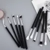 sombra de ojos la alta calidad 10pcs sistema de cepillo cosmético del maquillaje de cepillo del sistema de Eyeliner de la ceja del cepillo del labio hacer herramientas arriba de la belleza