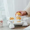 Sigara Kül ve Takı için Seramik Bulaşık Tavşan Figurine Organizatör Tepsi Dekoratif Seramik Bunny portresi Hediye ve Craft Süs