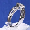 TRANSGEMS 1 CT Carat Laboratorium Drugi Moissanite Diamond Obrączki Moissanite Akcenty Solid 14K Białe Złoto Dla Kobiet Y19061203