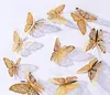 12pcs / set 3D simülasyon kelebek dekorasyon Hollow dışarı 3D kağıt kelebek Ev Dekorasyon Duvar Çıkartmaları Wall Stickers